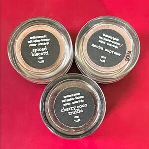 3 bareMinerals eye colors - spiced biscotti, mocha supreme, cherry cocoa truffle